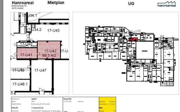 Hanroareal, Lager, Gewerberaum Nr. 17-U41/42
