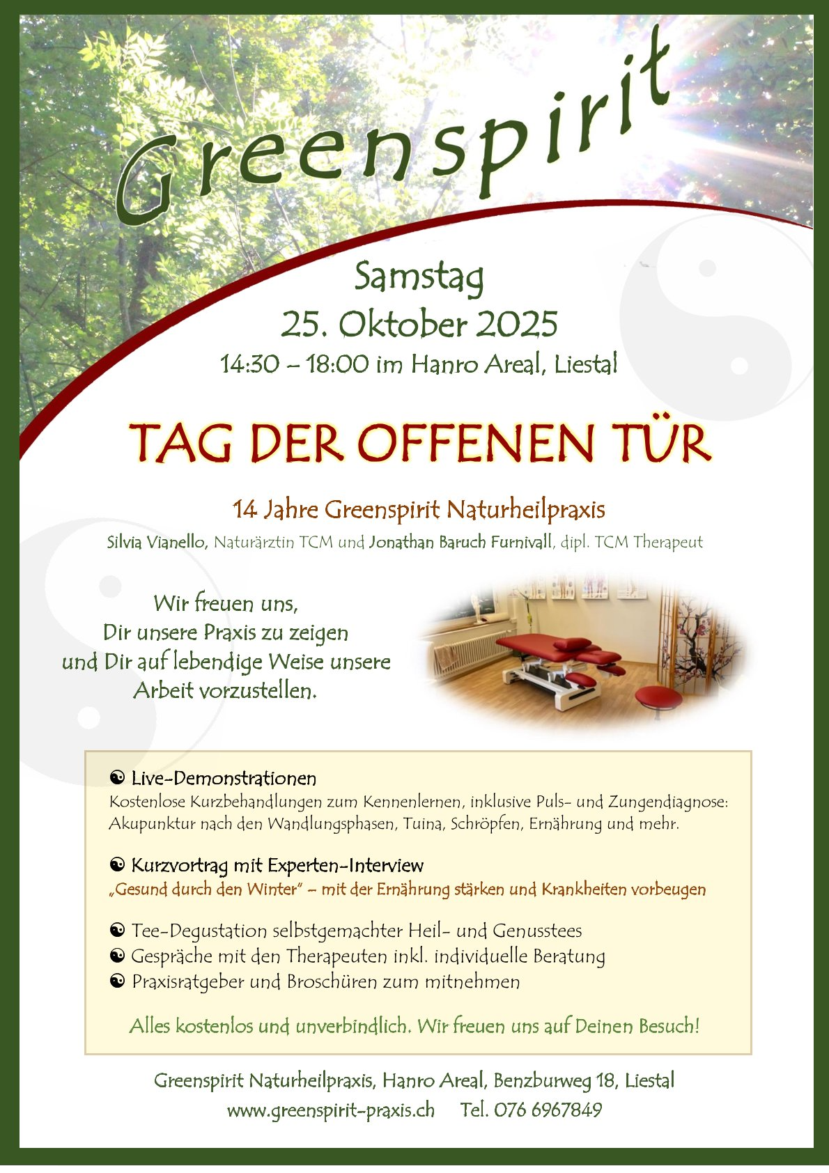 Hanroareal, Tag der offenen Tür bei Greenspirit Naturheilpraxis
